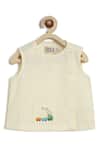 Tiber Taber_Yellow Cotton Embroidery Rail Striped Jhabla Set _Online