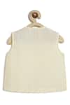 Shop_Tiber Taber_Yellow Cotton Embroidery Rail Striped Jhabla Set _Online