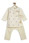 Buy_Tiber Taber_Cream Cotton Embroidery Shiv Damru Kurta Pyjama Set 