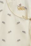 Tiber Taber_Cream Cotton Embroidery Shiv Damru Kurta Dhoti Pant Set _at_Aza_Fashions
