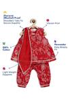 Buy_Tiber Taber_Red Cotton, Viscose Embroidery Floral Kurta Suit Set _Online_at_Aza_Fashions
