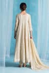 LASHKARAA_Beige Georgette Sequins, Embroidery Round Neck Designer Dusty Anarkali Set _Online_at_Aza_Fashions