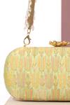 Amyra_Green Embroidery Titli Pure Banarasi Silk Capsule Clutch _Online_at_Aza_Fashions