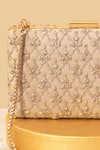 Amyra_Gold Embroidery, Crystals Box Clutch _Online_at_Aza_Fashions