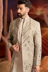 Buy_Kasbah_Multi Color Georgette Sequins, Embroidery Designer Sherwani _Online_at_Aza_Fashions