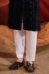 Kasbah_Blue Velvet Sequins Designer Sherwani _Online_at_Aza_Fashions