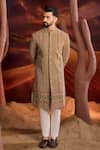 Buy_Kasbah_Multi Color Georgette Embroidery Designer Sherwani _at_Aza_Fashions