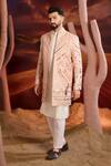 Buy_Kasbah_Pink Georgette Sequins, Embroidery Designer Sherwani _Online_at_Aza_Fashions
