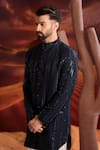 Buy_Kasbah_Blue Silk Designer Sherwani _Online_at_Aza_Fashions