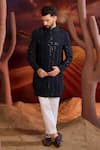 Buy_Kasbah_Blue Silk Designer Sherwani _at_Aza_Fashions