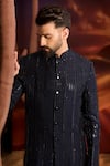 Shop_Kasbah_Blue Silk Designer Sherwani _Online_at_Aza_Fashions