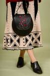 Shop_Miri_Black Embroidery Red Rosebud Bianca Sling Bag _Online_at_Aza_Fashions