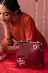 Buy_Miri_Burgundy Embroidery Hand Clutch _Online_at_Aza_Fashions
