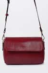 Miri_Maroon Rosewood Retro Flap Sling Bag _at_Aza_Fashions
