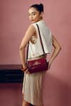 Shop_Miri_Maroon Embroidery Hand Retro Flap Sling _at_Aza_Fashions
