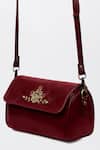 Shop_Miri_Maroon Embroidery Hand Retro Flap Sling _Online