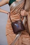 Miri_Brown Embroidery Hand Hummingbird Sling Bag 