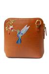 Miri_Tan Embroidery Hand Hummingbird Sling Bag _Online_at_Aza_Fashions
