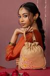 Shop_Miri_Beige Embroidery Hand Dabka Potli Bag _Online_at_Aza_Fashions
