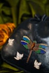 Miri_Blue Embroidery Hand Dragonfly Potli Bag _at_Aza_Fashions