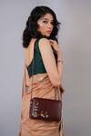 Shop_Miri_Brown Embroidery Hand Golden Rose Sling Bag _Online_at_Aza_Fashions