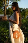 Buy_Miri_Tan Embroidery Hand Daisy Sling Bag _Online_at_Aza_Fashions