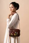 Buy_Miri_Brown Embroidery Blooming Meadows Sling Bag _at_Aza_Fashions