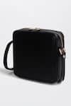 Miri_Black Embroidery Cross Stitch Sling Bag _Online_at_Aza_Fashions