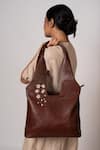 Buy_Miri_Brown Embroidery Hand Cherry Blossoms Tote Bag _Online_at_Aza_Fashions