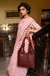 Buy_Miri_Brown Embroidery Hand Wildflowers Tote Bag _at_Aza_Fashions