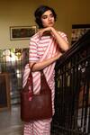 Buy_Miri_Brown Embroidery Hand Wildflowers Tote Bag 