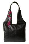 Shop_Miri_Brown Embroidery Cherry Handcrafted Tote Bag _at_Aza_Fashions