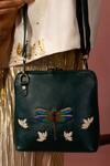Buy_Miri_Green Zari, Beads Dragonfly Hand Embroidered Sling Bag _Online_at_Aza_Fashions