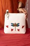 Miri_Ivory Zari, Beads, Embroidery Dragonfly Hand Sling Bag _Online_at_Aza_Fashions