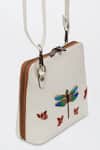 Buy_Miri_Ivory Zari, Beads, Embroidery Dragonfly Hand Sling Bag _Online_at_Aza_Fashions