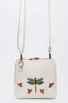 Shop_Miri_Ivory Zari, Beads, Embroidery Dragonfly Hand Sling Bag _Online_at_Aza_Fashions