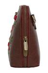 Buy_Miri_Brown Embroidery Hand Red Rosebuds Sling Bag _Online