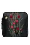 Shop_Miri_Black Embroidery Hand Red Rosebuds Sling Bag _at_Aza_Fashions
