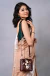 Buy_Miri_Brown Embroidery Hand Daisy Sling Bag _at_Aza_Fashions