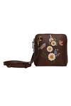 Shop_Miri_Brown Embroidery Hand Daisy Sling Bag _at_Aza_Fashions