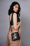 Miri_Black Embroidery Hand Daisy Sling Bag _Online_at_Aza_Fashions