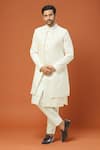 Buy_RNG Safawala_White Silk Embroidery Sherwani Set _at_Aza_Fashions