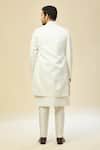 RNG Safawala_White Silk Embroidery Sherwani Set _Online_at_Aza_Fashions