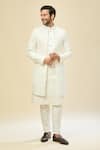 Buy_RNG Safawala_White Silk Embroidery Sherwani Set 