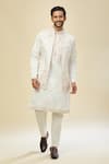Buy_RNG Safawala_White Silk Embroidery Kurta Set 
