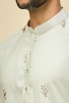 Shop_RNG Safawala_Blue Crepe, Silk Embroidery Kurta Set _Online_at_Aza_Fashions