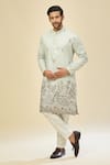 Buy_RNG Safawala_Blue Crepe, Silk Embroidery Kurta Set _at_Aza_Fashions