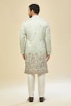 RNG Safawala_Blue Crepe, Silk Embroidery Kurta Set _Online_at_Aza_Fashions
