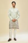 Buy_RNG Safawala_Blue Crepe, Silk Embroidery Kurta Set 