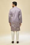 RNG Safawala_Purple Crepe, Silk, Cotton Embroidery Kurta Set _Online_at_Aza_Fashions